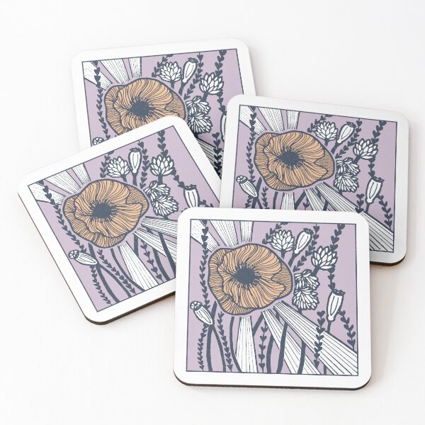 Item preview, Radiant Poppy Pen & Ink Illustration - Snow, Dust, Dusk, Melon designed and sold by Irene Estelle.