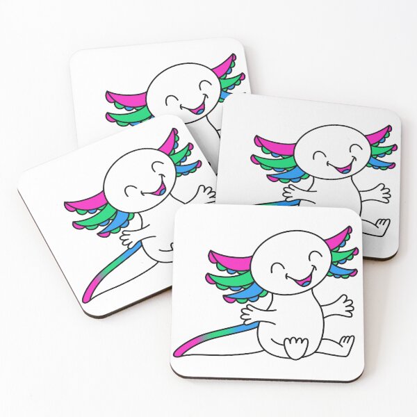 Item preview, Hug me! Cute Axolotl in Polysexual Pride colors designed and sold by JoyfulJen.