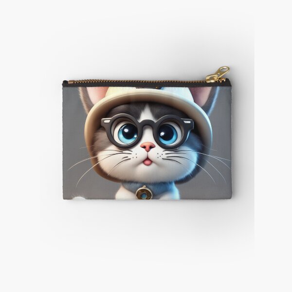 Item preview, Cute Cat Sitting with Hat and Glasses Cartoon Vector Icon Illustration designed and sold by hjian8219.