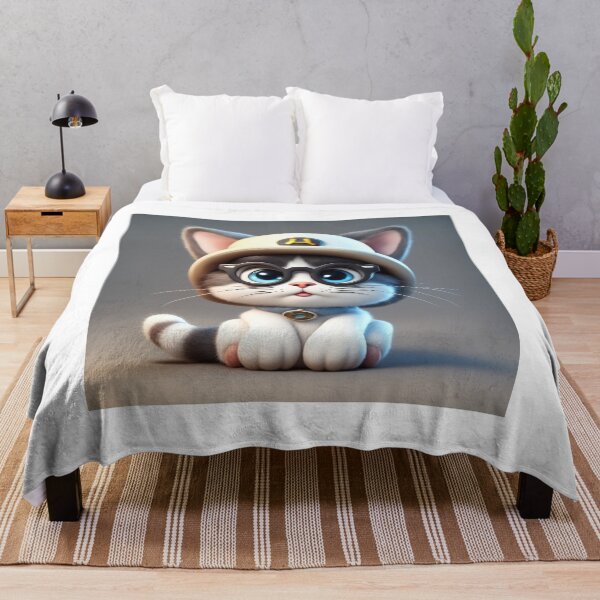 Item preview, Cute Cat Sitting with Hat and Glasses Cartoon Vector Icon Illustration designed and sold by hjian8219.