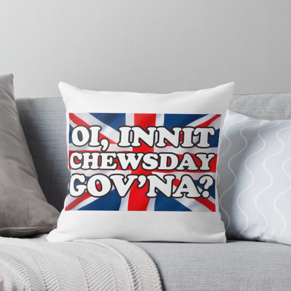 Item preview, Oi, Innit Chewsday Gov'na? - Cockney British Saying Flag designed and sold by MarkFiveDesign.