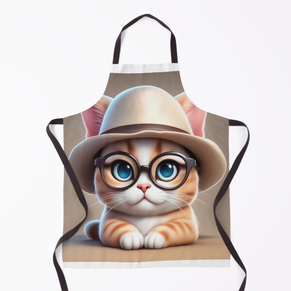 Item preview, Cute Cat Sitting with Hat and Glasses Cartoon Vector Icon Illustration designed and sold by hjian8219.