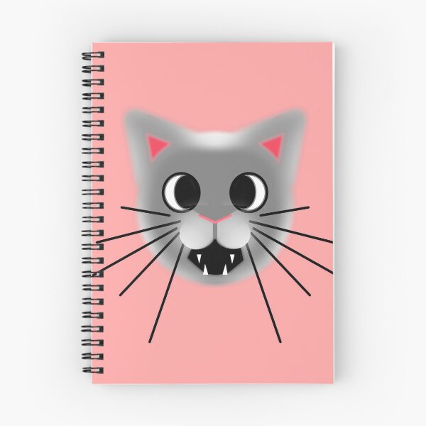 Item preview, Fluffy grey cue cat with pink background cartoon style illustration designed and sold by M-Lorentsson.
