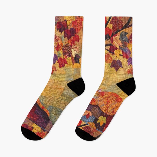 Item preview, Cat Whiskers in the Wind Autumn Quilt Print designed and sold by WitsandWonders.