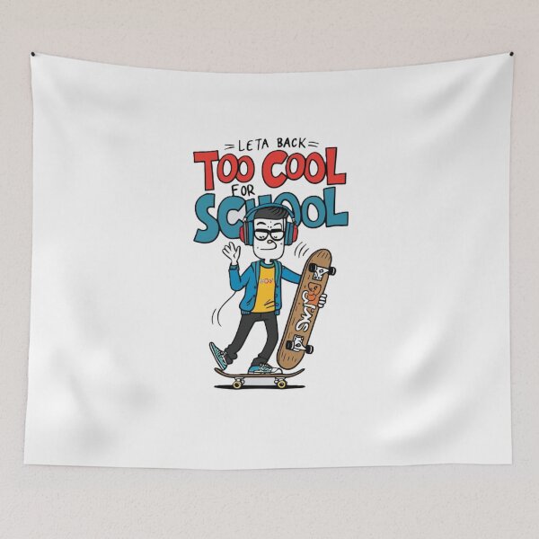Item preview, “Too Cool For School: Skateboarding Student” designed and sold by merve02shop.