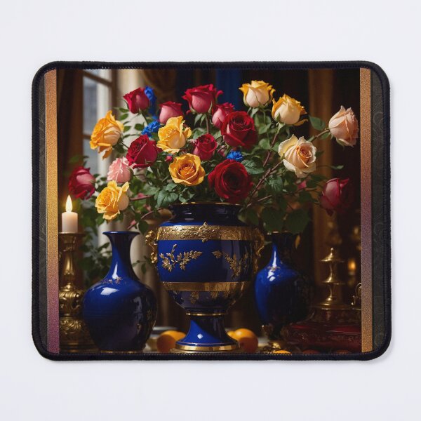 Item preview, Still Life Of A Bouquet Of Multi-Colored Roses Beautiful AI Concept Art by Xzendor7 designed and sold by Xzendor7 Digital Art Creations.