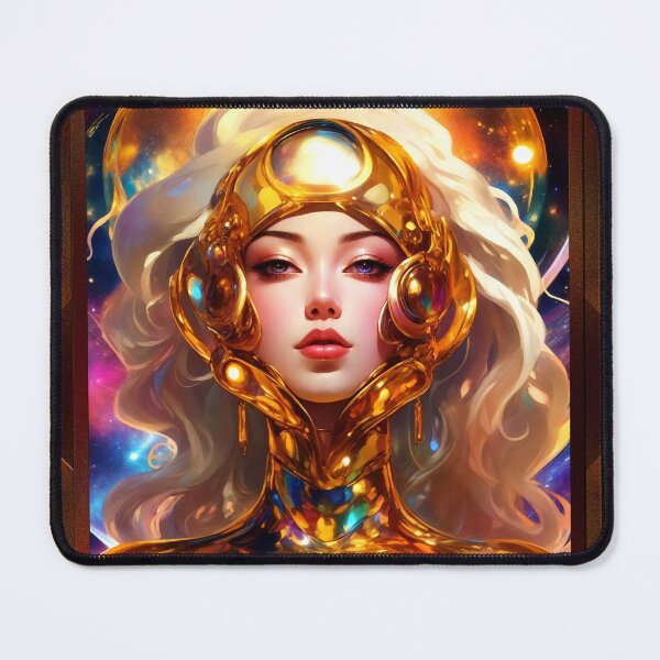 Item preview, An Ethereal Space Girl And All That Glitters Sci-Fantasy AI Concept Art Portrait by Xzendor7 designed and sold by Xzendor7 Digital Art Creations.