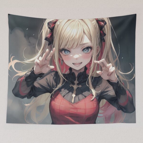 Item preview, Dark gothic anime girl at night portrait art designed and sold by TheArtistOf2022.