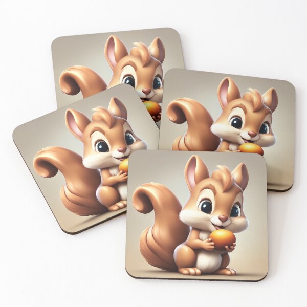 Item preview, Cute Squirrel Eating Acorn Cartoon Vector Icon Illustration designed and sold by hjian8219.