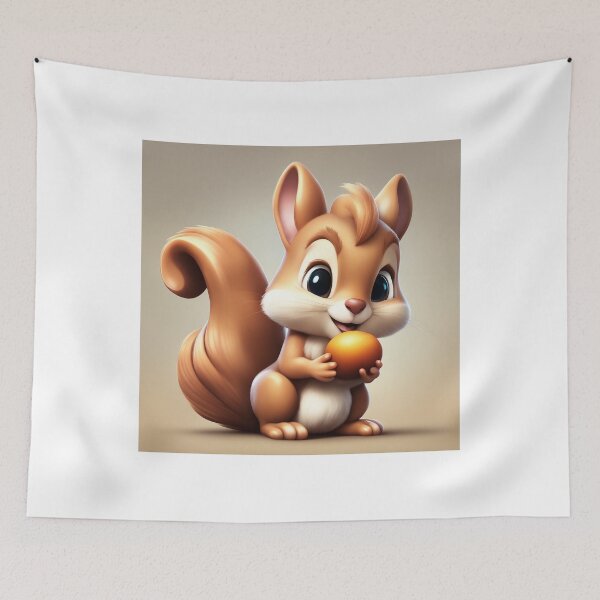 Item preview, Cute Squirrel Eating Acorn Cartoon Vector Icon Illustration designed and sold by hjian8219.