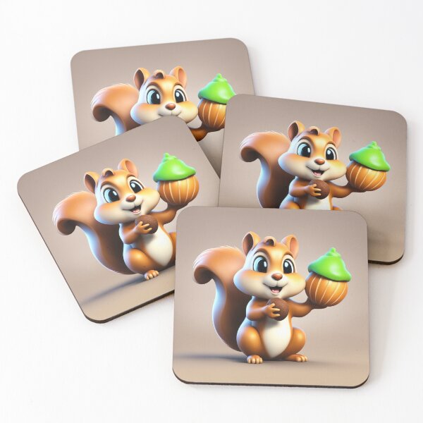 Item preview, Cute Squirrel Eating Acorn Cartoon Vector Icon Illustration designed and sold by hjian8219.