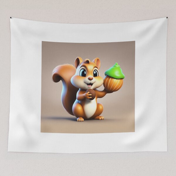 Item preview, Cute Squirrel Eating Acorn Cartoon Vector Icon Illustration designed and sold by hjian8219.