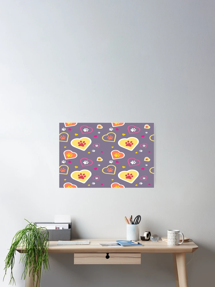 Thumbnail 2 of 3, Poster, Paws seamless pattern designed and sold by RubyCollection.