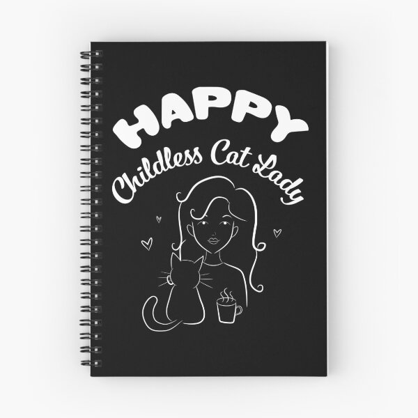 Item preview, Happy Childless Cat Lady - White Line Art designed and sold by iCraftCafe.