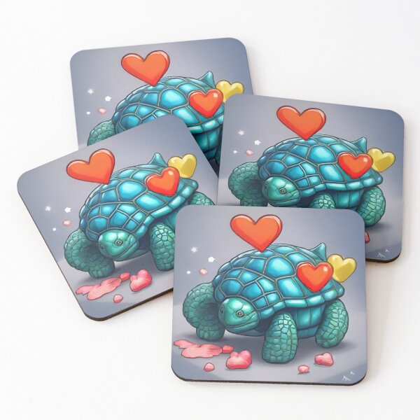 Item preview, Cute Turtle with Love Heart Cartoon Vector Icon Illustration designed and sold by hjian8219.