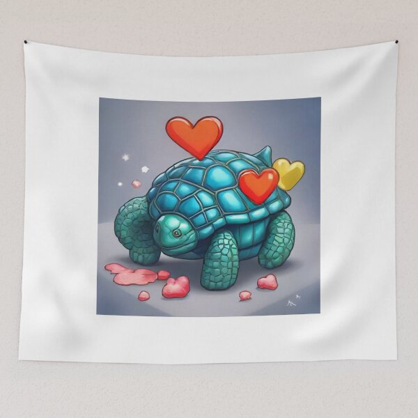 Item preview, Cute Turtle with Love Heart Cartoon Vector Icon Illustration designed and sold by hjian8219.