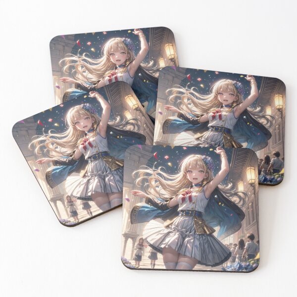 Item preview, Anime schoolgirl at night portrait art designed and sold by TheArtistOf2022.
