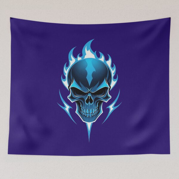 Item preview, Blue Skull on Fire  designed and sold by OurGirlGertie.