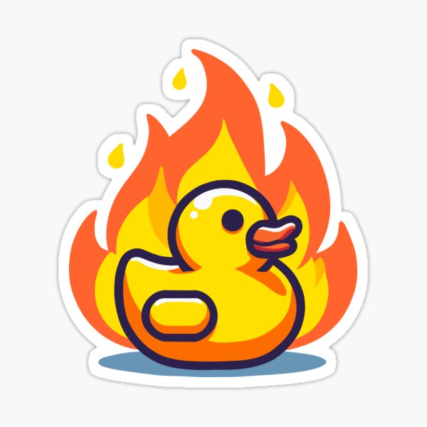 Item preview, Rubber Duck on Fire designed and sold by Dubber-Designs.