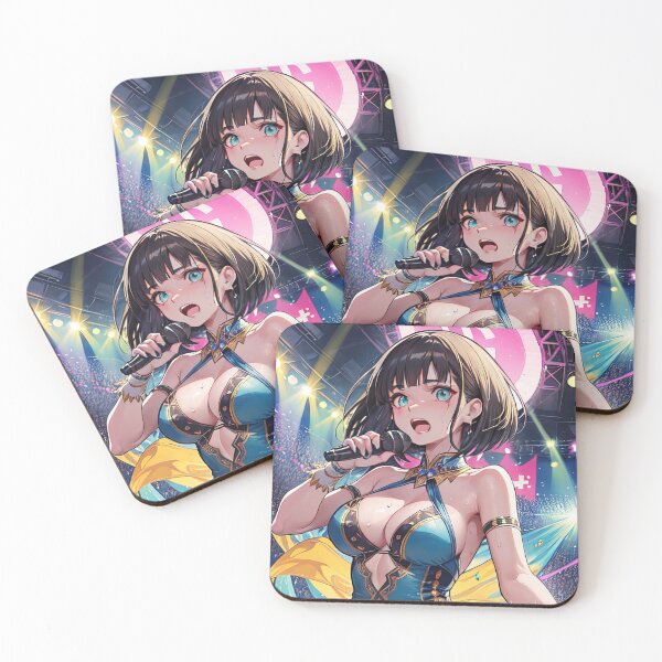 Item preview, Anime fantasy girl singing on stage art designed and sold by TheArtistOf2022.