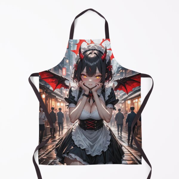 Item preview, Realistic Anime girl portrait with horns in Cyberpunk city art designed and sold by TheArtistOf2022.