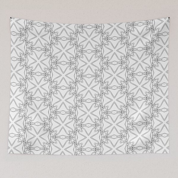 Item preview, Black and White Four Leaf Clover Line Art designed and sold by StudioInTheBack.