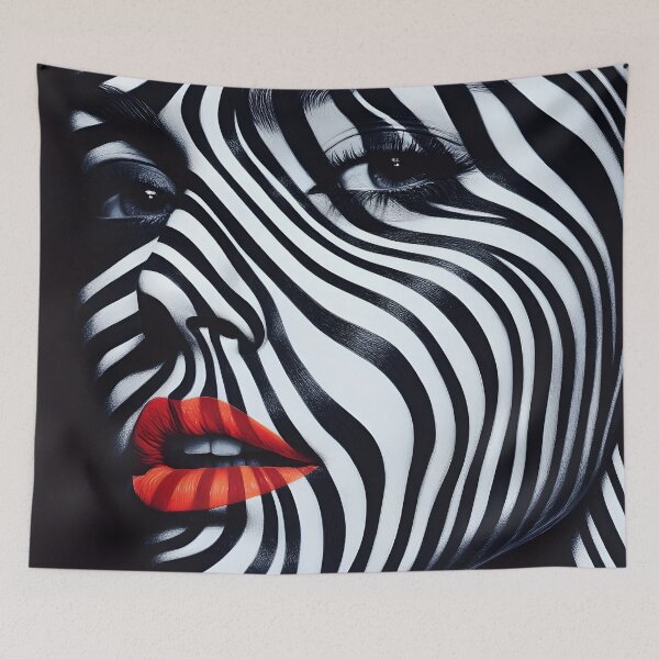 Item preview, Psychedelic Rave Art womans face print designed and sold by dcrc.