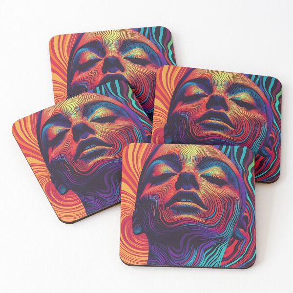 Item preview, Copy of Psychedelic Rave Art womans face print designed and sold by dcrc.