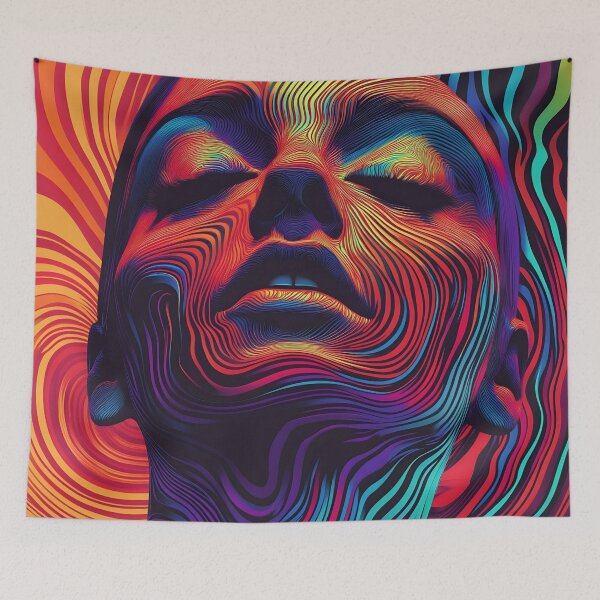 Item preview, Copy of Psychedelic Rave Art womans face print designed and sold by dcrc.