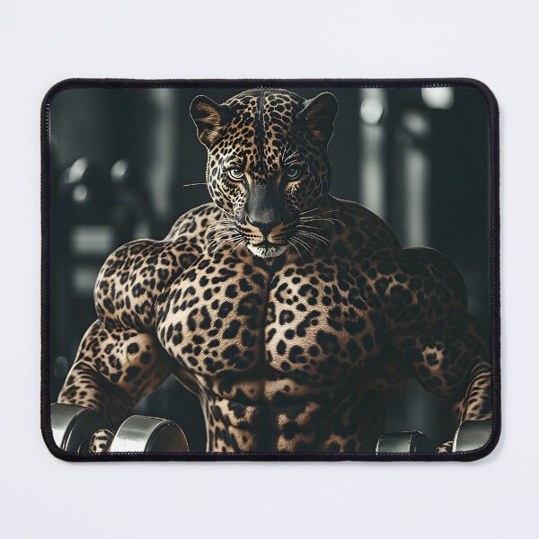 Item preview, Muscled-Up Leopard Gym Poster - Fierce Animal Fitness Art designed and sold by Artificial Craft.