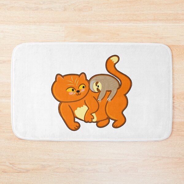 Item preview, Kawaii ginger Persian cat lying down having a sloth hug designed and sold by BritishDelights.