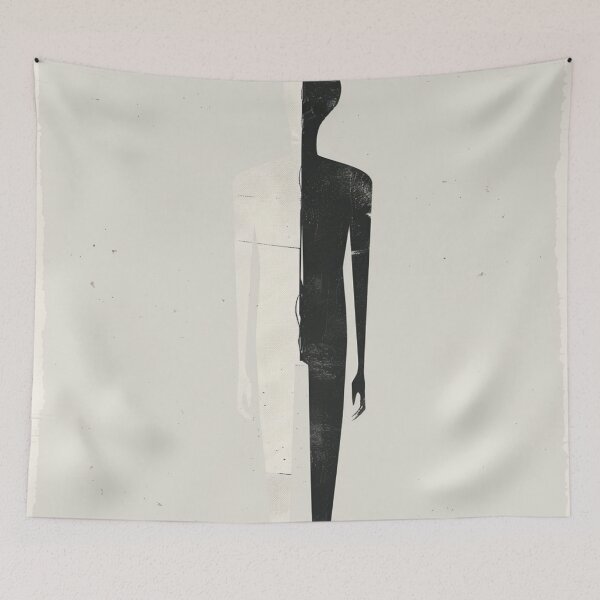 Item preview, Duality of Man - Black and White Abstract Art designed and sold by nshaltiel.