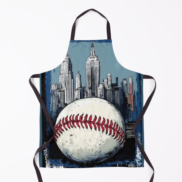 Item preview, Dynamic Baseball Art with City Skyline - Large Baseball with Red Stitching Against Skyscraper Generative AI designed and sold by OlfactoART Studio.