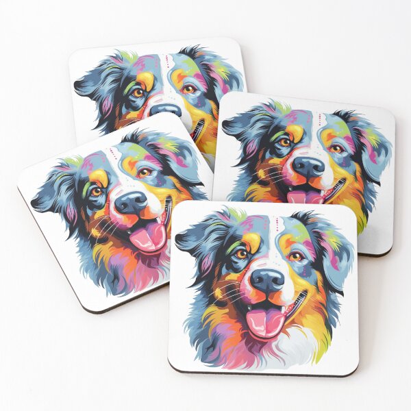 Item preview, Abstract Watercolor Australian Shepherd Portrait designed and sold by ChaosReigns91.