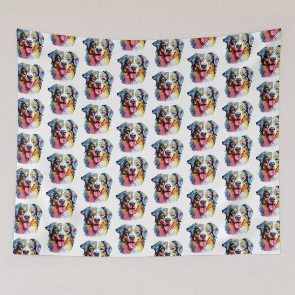 Item preview, Abstract Watercolor Australian Shepherd Portrait designed and sold by ChaosReigns91.