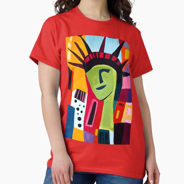 Item preview, Playful Abstract Statue of Liberty Art - Bold Vibrant Colors and Geometric Shapes AI Generated designed and sold by OlfactoART Studio.