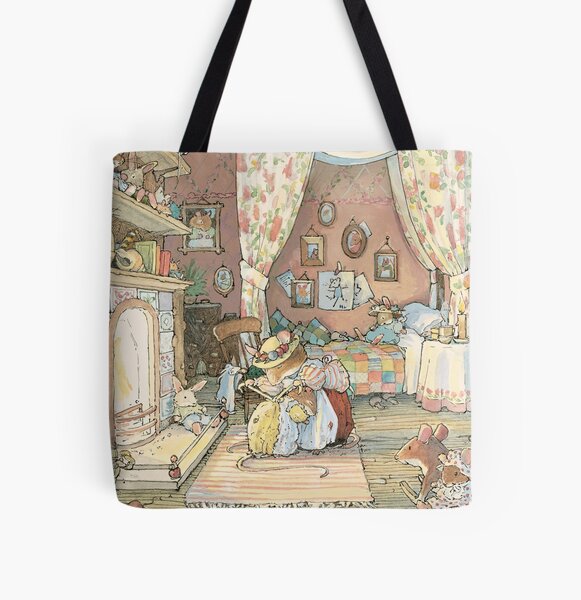 Lady Woodmouse gets Primrose ready for bed All Over Print Tote Bag
