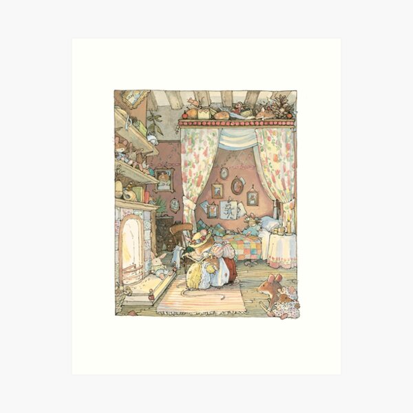 Brambly Hedge Winter Story Original Jill Barklem Vintage Print - Cute  Mice - Unique Gift