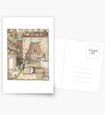 Lady Woodmouse gets Primrose ready for bed Postcards