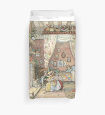 Lady Woodmouse gets Primrose ready for bed Duvet Cover