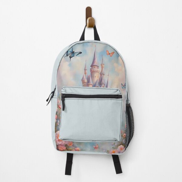 Item preview, Fairytale castle dreamy girly pastel floral - oil painting enchanted landscape fairycore princess girl designed and sold by Fantasy Cache.