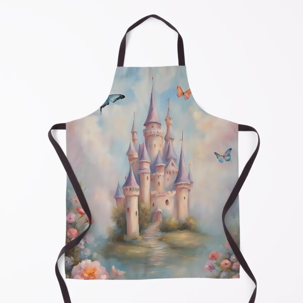 Item preview, Fairytale castle dreamy girly pastel floral - oil painting enchanted landscape fairycore princess girl designed and sold by Fantasy Cache.