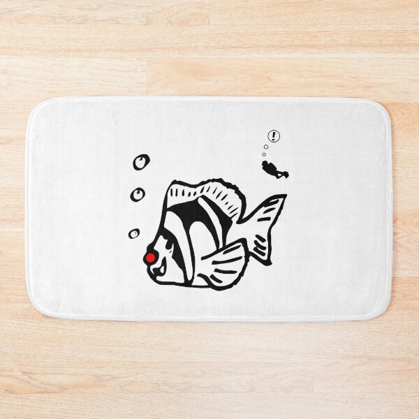 Item preview, Cartoon clownfish with red nose funny design, in black and white designed and sold by Twenty Twenty Visions.