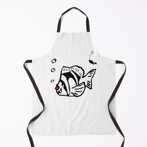Item preview, Cartoon clownfish with red nose funny design, in black and white designed and sold by Twenty Twenty Visions.