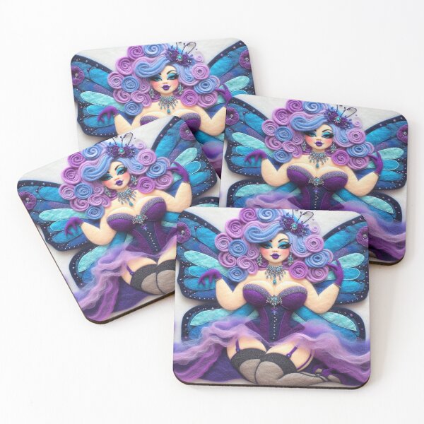 Item preview, Burlesque Fairy in Cool Jewel Tones designed and sold by FairytalePress.