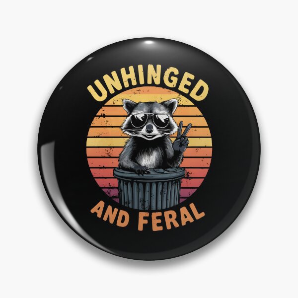 Item preview, Unhinged And Feral Retro sunset Funny Raccoon Feral Peace designed and sold by MTRBSK11.