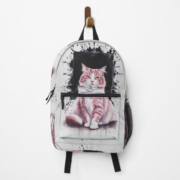 Item preview, Enchanting Pink Cat A Mesmerizing Watercolor Masterpiece" designed and sold by piketo.