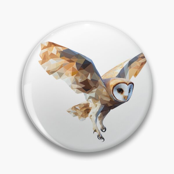Item preview,  flying lovely barn owl in low polygon designed and sold by wonderisland.