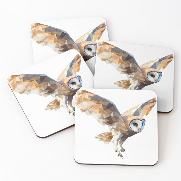 Item preview,  flying lovely barn owl in low polygon designed and sold by wonderisland.