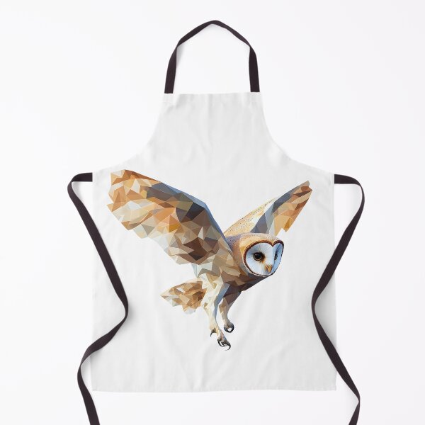 Item preview, flying lovely barn owl in low polygon designed and sold by wonderisland.